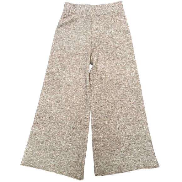 Sincerely Jules Pants Women's Large Sweater Knit Wide Leg Tan Neutral Pull On - Picture 2 of 6